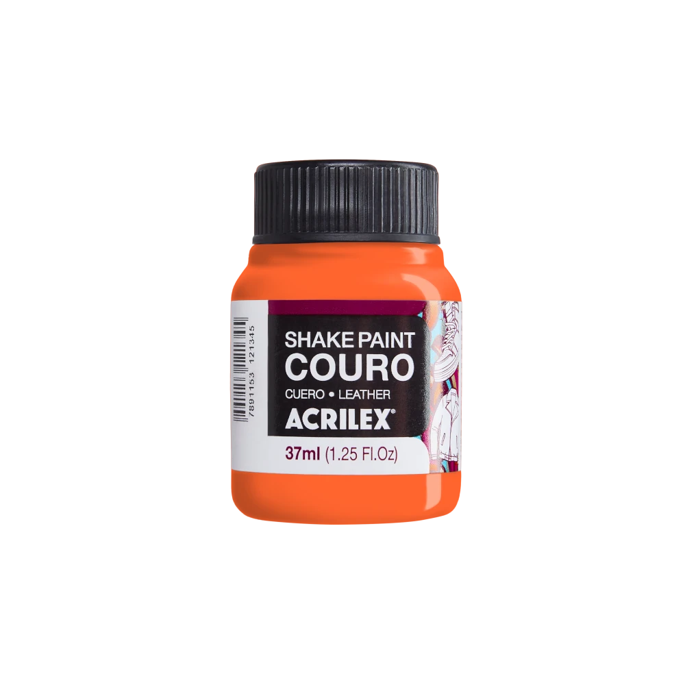 SHAKE_PAINT_COURO_37ML_13037_105_LARANJA Acrilex Shake Paint - Pintura Para Cuero Fluo 37Ml - Imagen 1
