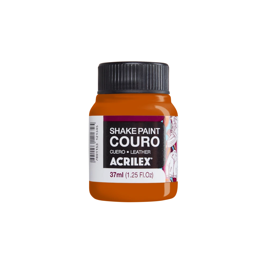 SHAKE_PAINT_COURO_37ML_13037_517_LARANJA Acrilex Shake Paint - Pintura Para Cuero Mate 37Ml - Imagen 1